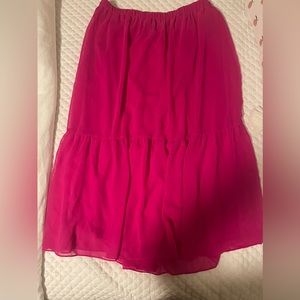 Hot pink long flowy skirt size L